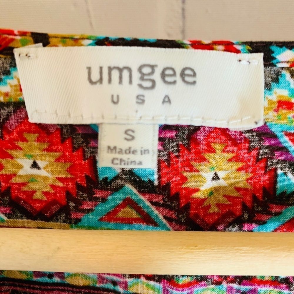 Umgee Free Spirit Boho Print Tunic Dress Sz S - Picture 4 of 6
